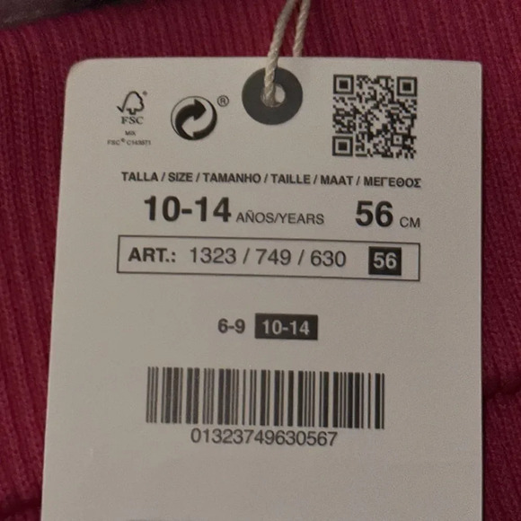 ZARA Kids | Fuchsia | RIBBED CAP WITH LABEL - Picture 4 of 4